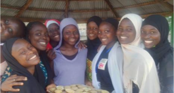 Members of a girls club in Gambia