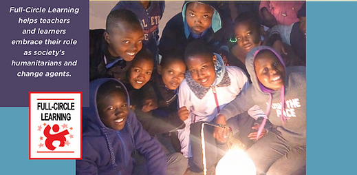 A group of kids around a light