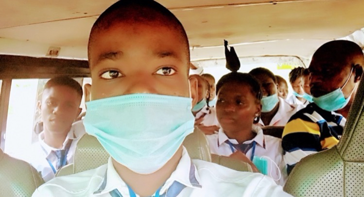 Students on a bus